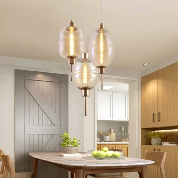 

Dining Room Restaurant Nordic Glass Pendent Lamp Bedroom Living Room Kitchen Pendent Lights Hetel Cafe Shop LEDLighting Fixture
