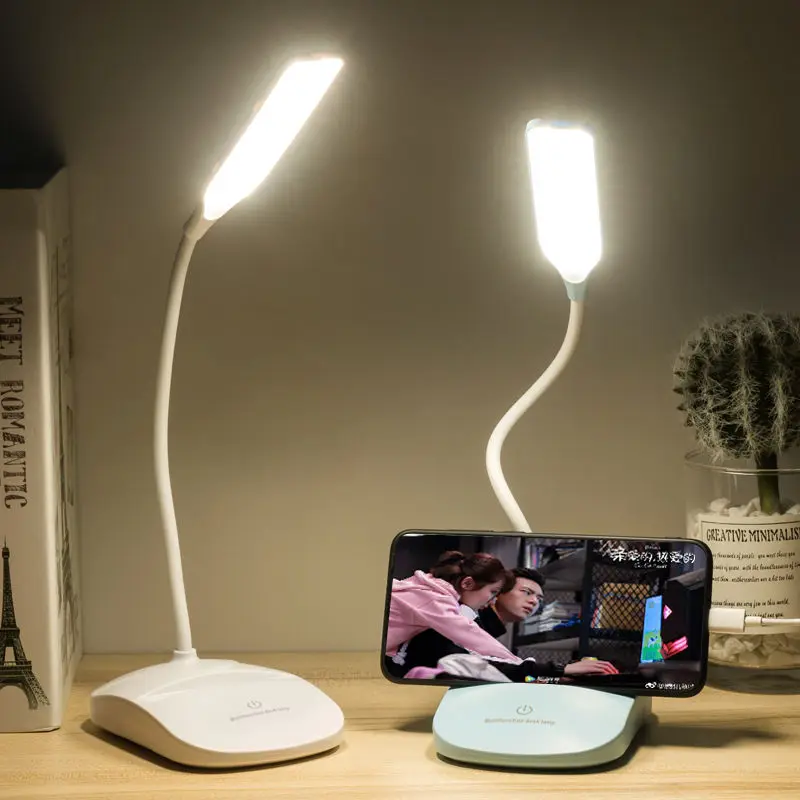 

LED Desk Lamp Eye Protection Learning Student Dormitory Bedroom USB Charging Touch Dimming Charging Treasure Small Desk Lamp