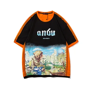 

Hip Hop 2020 New Summer T-Shirts Harajuku Color Block Streetwear Short Sleeve t Shirt Men Casual Loose Tops Tees
