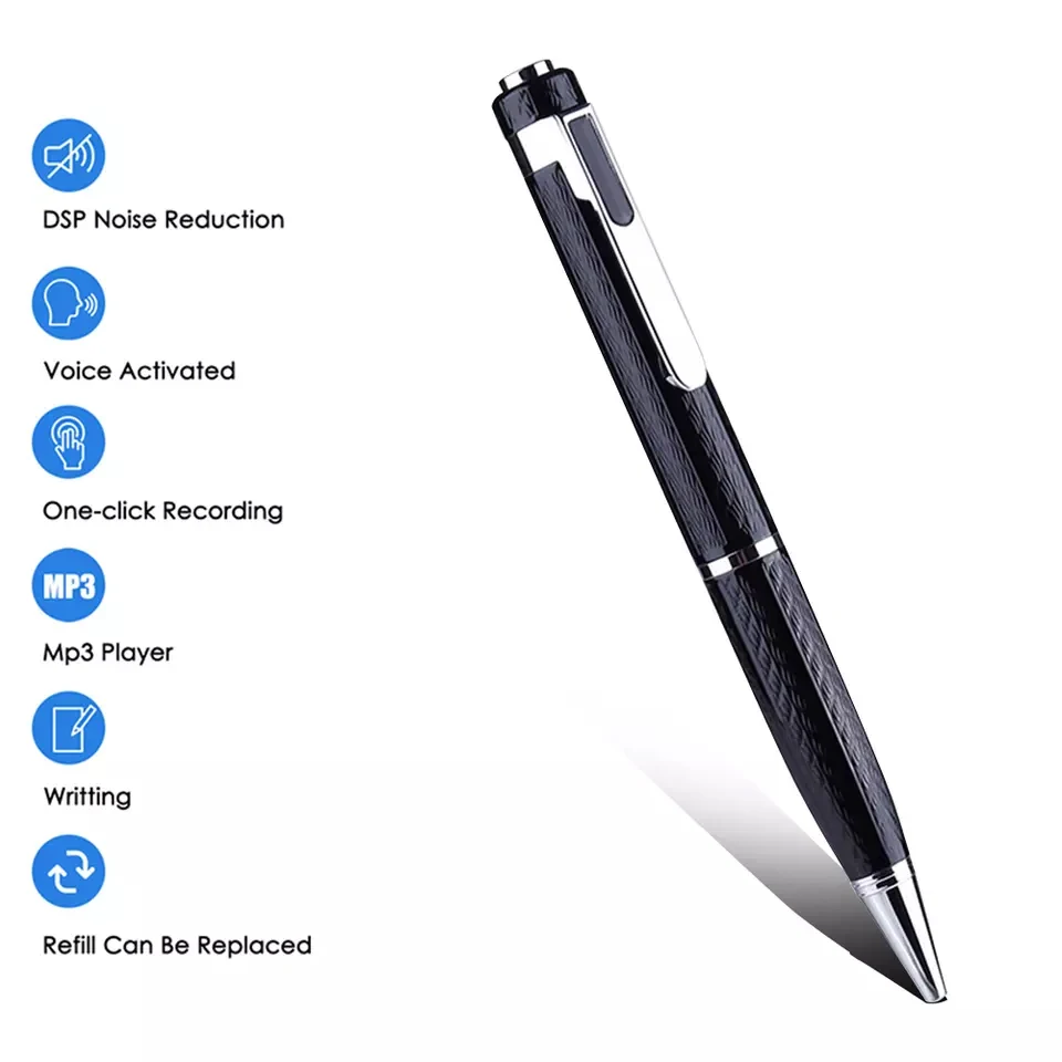 Professional Pen Digital Sound Recorder Voice Recording 8G 16G 32G 64G 128G Dictaphone USB Rechargeable Audio Record | Электроника