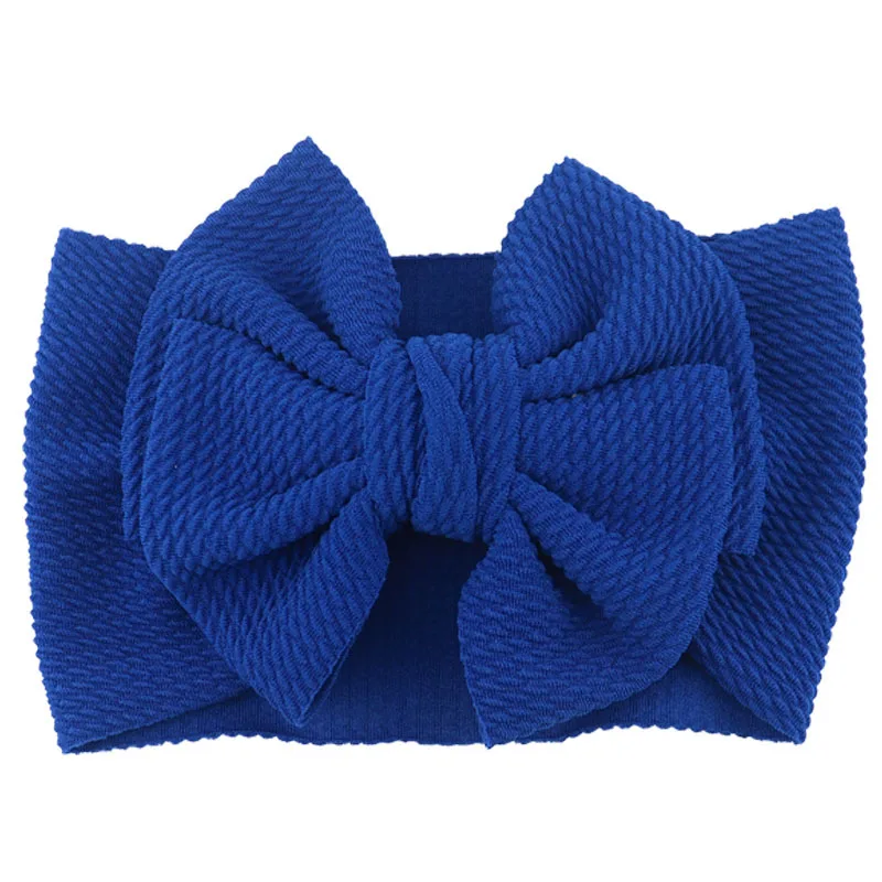 4 royalblue 1 шт.; коллекция года; рождественские детские повязки на голову с бантиком и большим бантом; Bebe Fill; тюрбан с двойным бантом; повязки на голову для маленьких девочек; повязки с узлом - Цвет: 4 royalblue