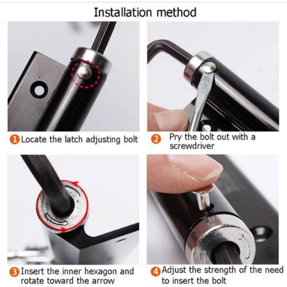 Adjustable Door Automatic Closer Aluminum Alloy Automatic Door Spring Silver Tone Intensity Suitable For Fire 40 kg