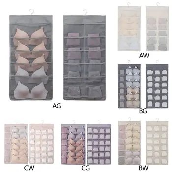 

12/24 Storage Bags Wall Hanging Bra Panty Bags Pockets Wardrobe Mounted Organizer Underwear Sock Jewelry Sorting Bags Home Tool