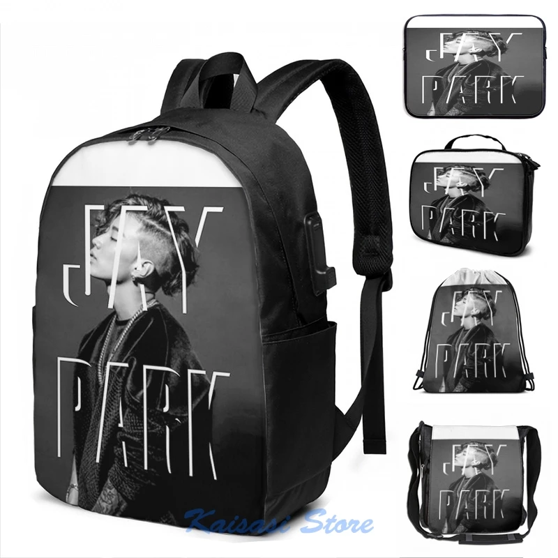Funny Graphic print Jay Park USB Charge Backpack men School bags Women bag Travel laptop | Багаж и сумки