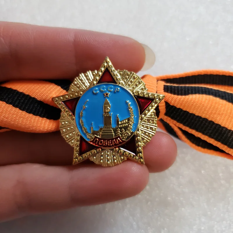 

Russian red square souvenir,miniature CCCP pin Russia order of victory badge Soviet USSR award medal replica Russia red star