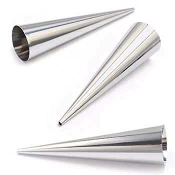 

New Cream Horn Molds 5-Inch Large Size Cream Horn Forms Pack Of 16 Cannoli Tubes Ice Cream Mold Stainless Steel Lady Lock Puff P