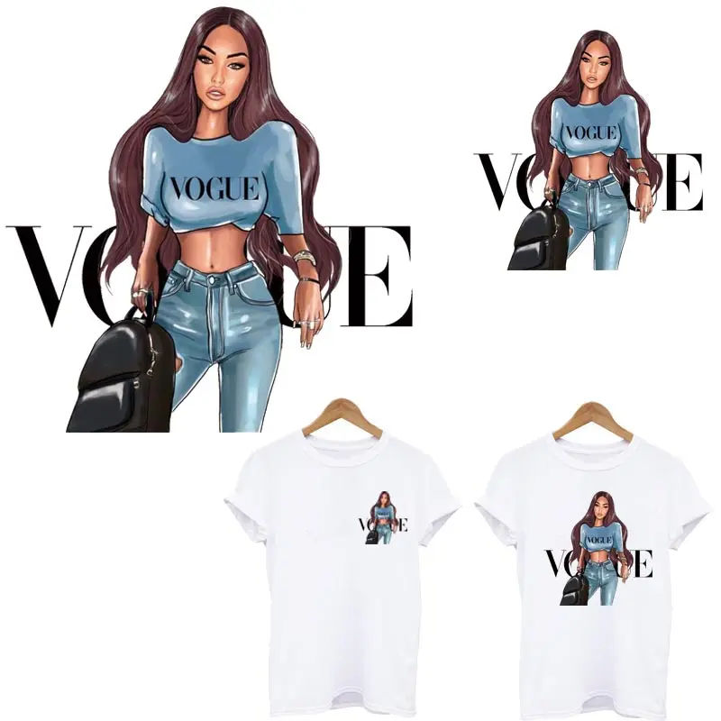Термонаклейка на одежду Vogue Girl футболка с принтом худи аппликацией термоклейкие