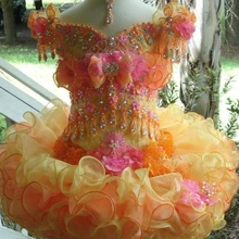 Популярное пышное платье принцессы для девочек; бальное платье из органзы с иллюзией; Разноцветные кристаллы; мини-короткие платья с короткими рукавами для маленьких девочек с цветочным рисунком