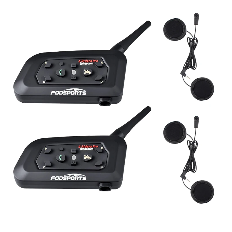 2 soft microphone 2 шт V6 Pro Multi BT Interphone 1200 м мото rcycle Bluetooth Шлем Интерком intercomunicador мото гарнитура для 6 езды IPX5 MP3 gps - Цвет: 2 soft microphone