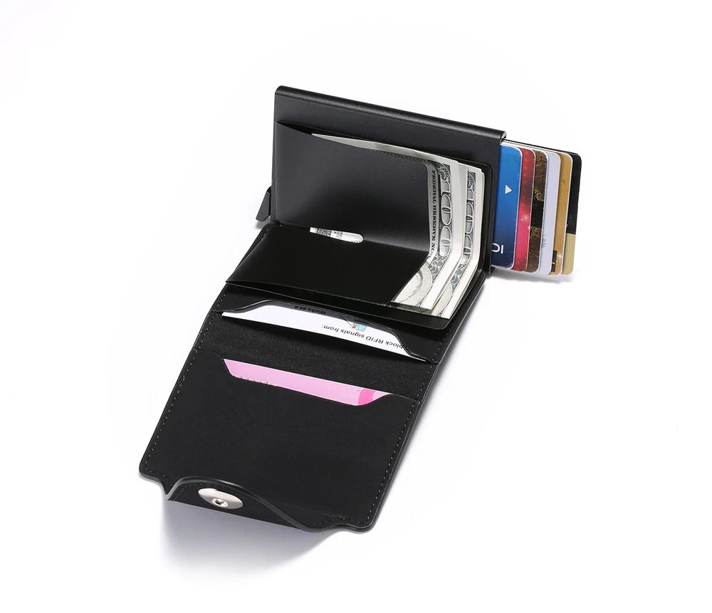 Из искусственной кожи RFID блокирующий держатель для карт Мужской умный бизнес кошелек большой банк держатель кредитной карты Карманный Чехол протектор