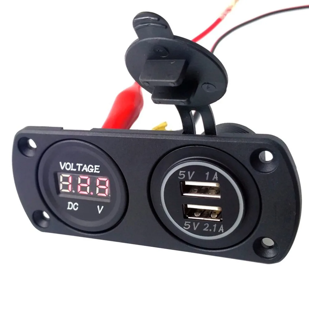 Двойной USB авто розетка для автомобильного прикуривателя разветвитель 3.1A адаптер питания зарядное устройство для мобильного телефона цифровой вольтметр дисплей