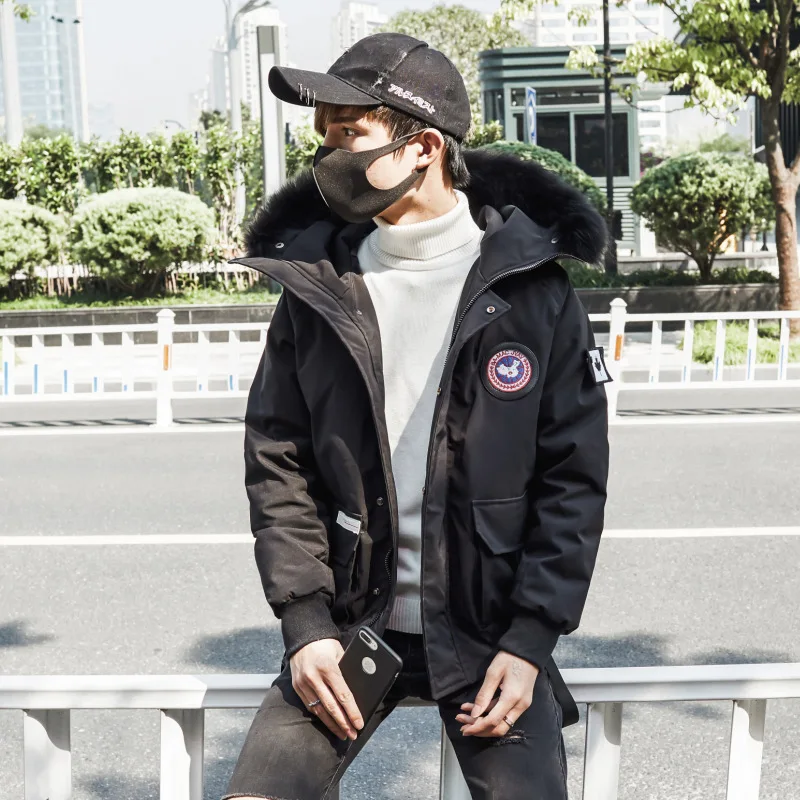 

2018s Fashion Casual Cotton-padded Clothes MEN'S Outerwear Cool Thick Cotton-padded Jacket Winter Cotton Dress Short MEN'S Cotto