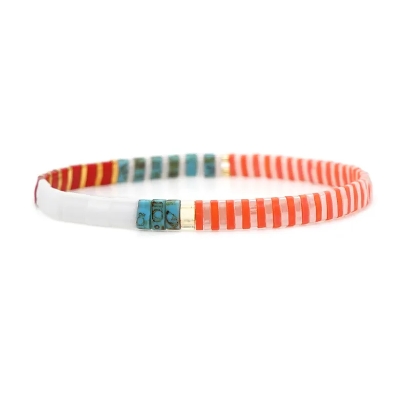 Богемные пляжные браслеты Miyuki ручной работы для женщин Tila красочные бусы ювелирные изделия|Плетеные