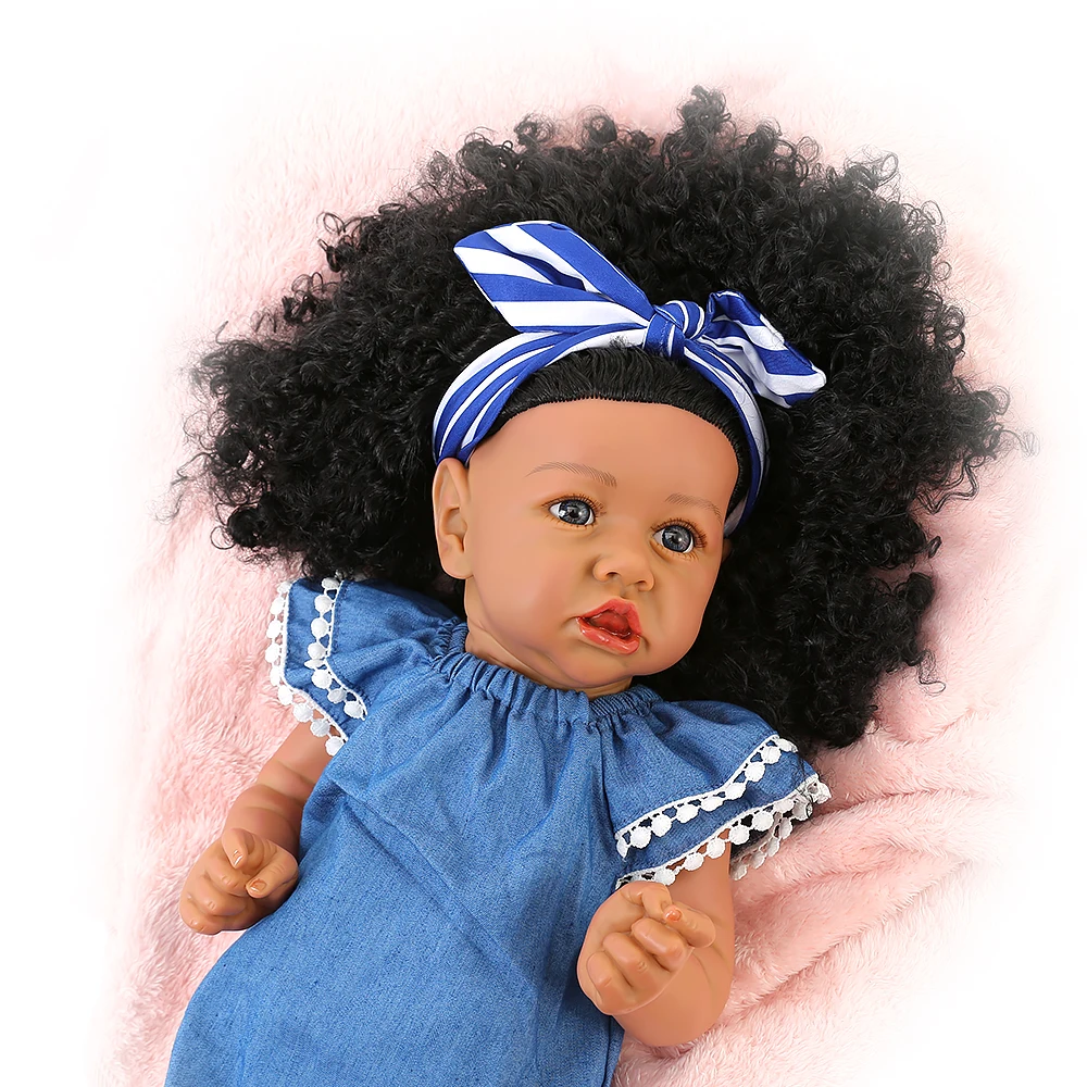 Cute Bebe 2" Настоящая девочка реборн Мягкий силиконовый винил Reborn Baby Dolls черная кожа высокое качество детский подарок куклы Alive Bonecas
