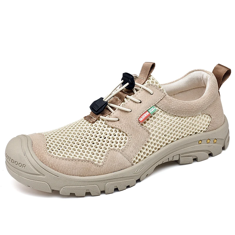 Suede Leather And Mesh Fashion Men's Sneakers Comfortable Man Casual Shoes Outdoor Non-slip Breathable Shoes Men