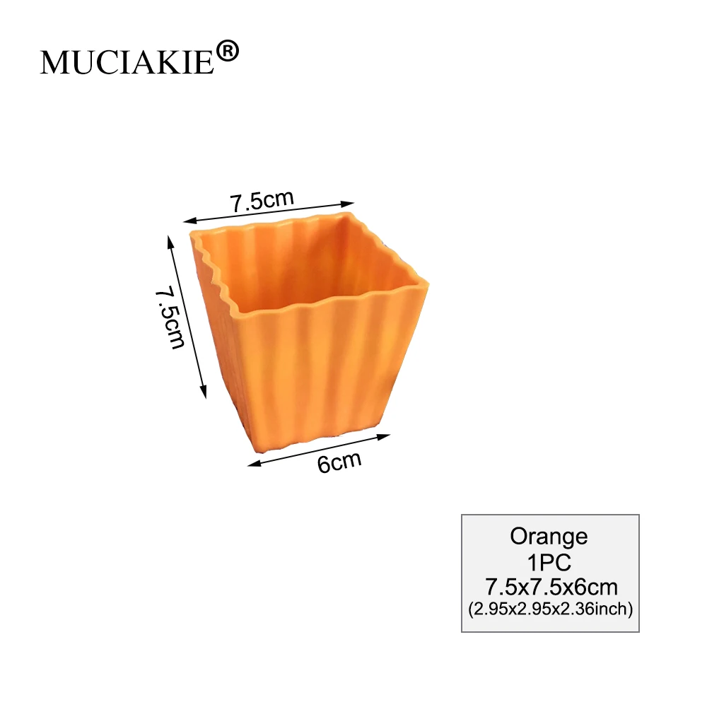 MUCIAKIE 1 шт. 7X7,5X6 см красочный пластиковый мясистый цветочный горшок круглый комнатный Балконный полимерный пластиковый мини-горшок для цветов - Цвет: 1PC Orange