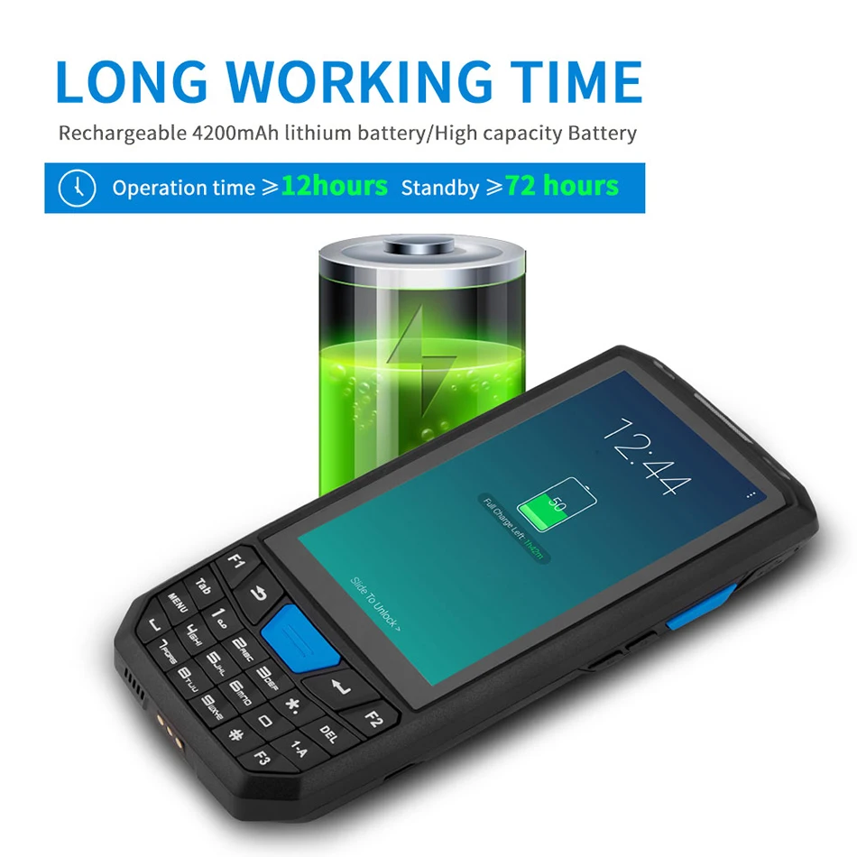 Android 8 PDA Прочный ручной терминал сбора данных терминал беспроводной 1D 2D QR лазерный сканер штрих-кода считыватель терминал 4G