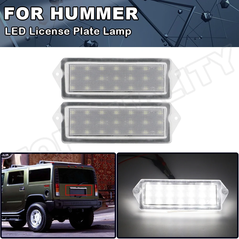 

2 шт., для Hummer H2 2003-2007, для Cadillac Deville 1994-1999, Севилья 1998-2004, SMD, белый, без ошибок, светодиодный номерной знак