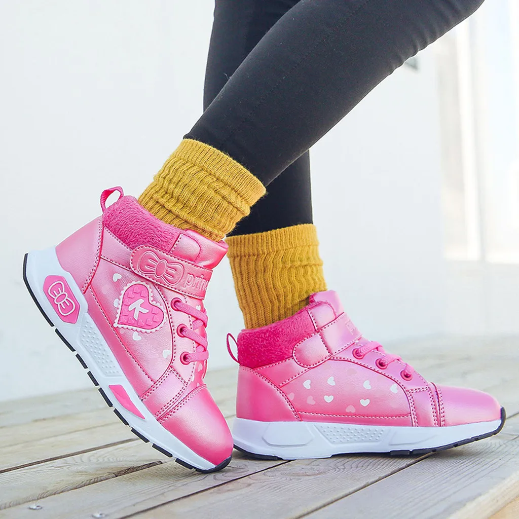 pink Модные милые хлопковые кроссовки с героями мультфильмов для девочек; сезон осень-зима - Цвет: pink