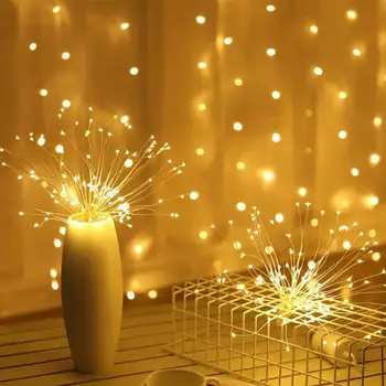 

160 LED Firework String Light Copper Wire Plastic Warm White/Colorful Novelty Lighting Bedroom Wedding Decorative Accessories