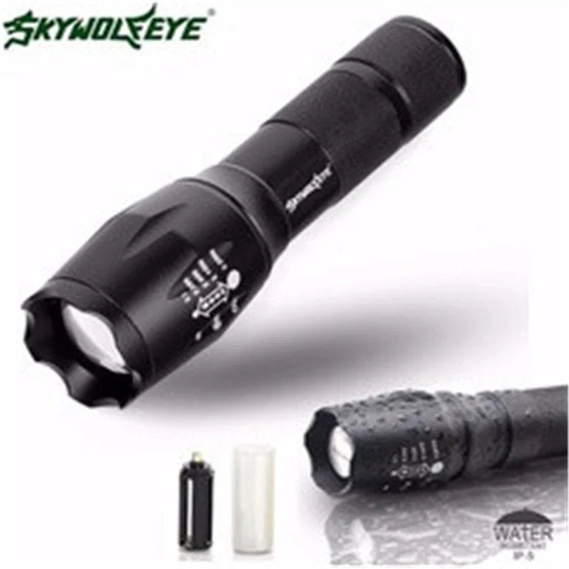 skywolfeye led flashlight 3000 lumens 3 mode XML XPE LED 18650 flashlight front light powerful powerful bike lights 30N29 (8)