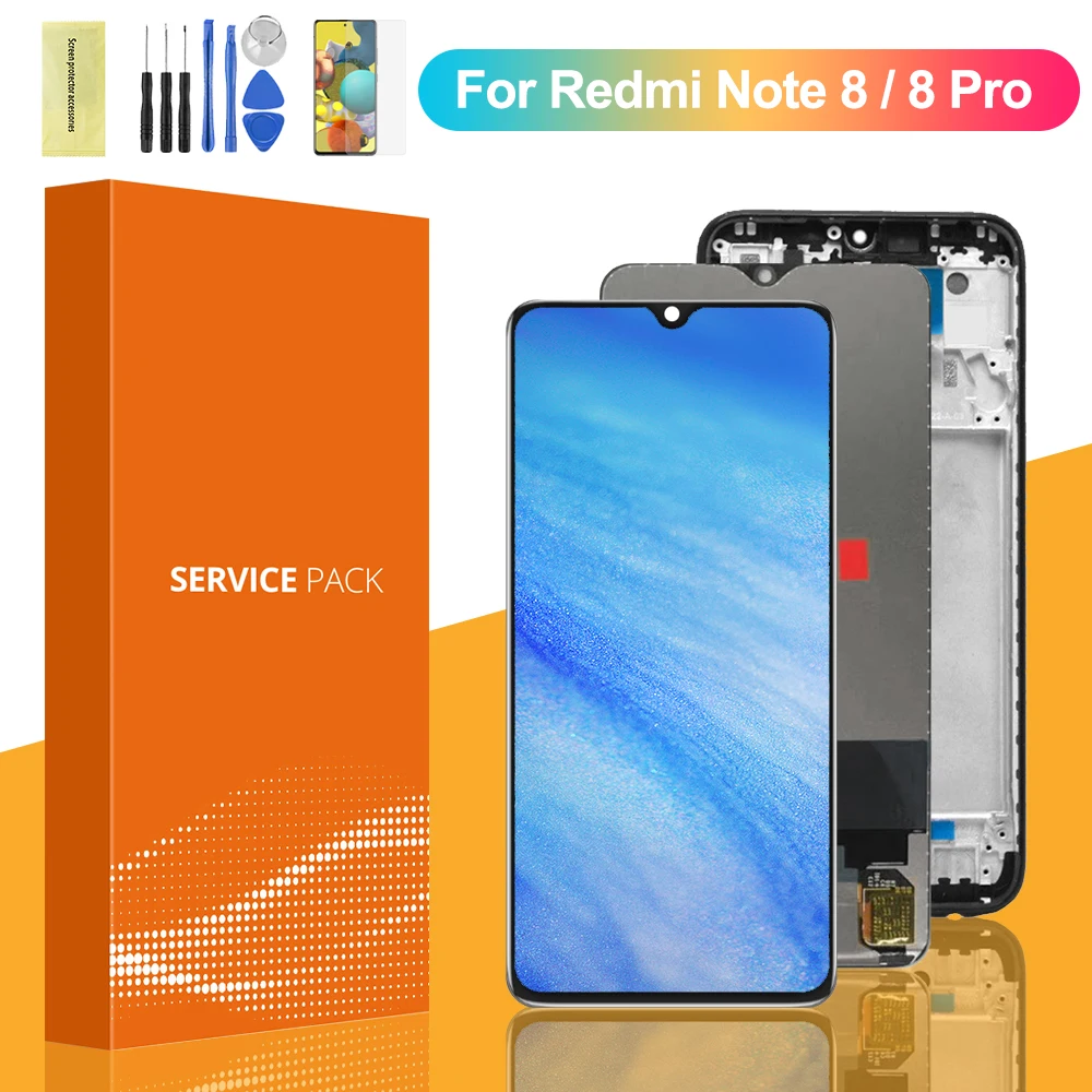 100% Оригинальный ЖК дисплей для Xiaomi Redmi Note 8 / Pro сенсорный экран дигитайзер сборка