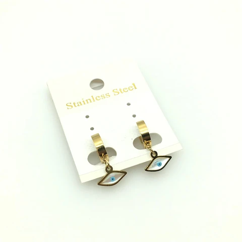 Stainless Steel New Jewelry Japanese and Korean Style Hanging Devil's Eye Pendant Women's Earrings Jewelry Accessories