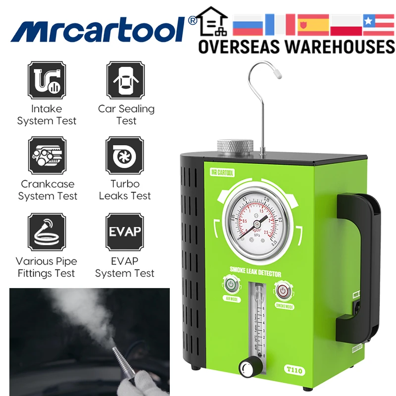 12V Car Pipe System Leak Tester Fuel Leakage Detector with Adjustable Flow Meter for Vehicles Motorcycles MR CARTOOL T110 Automotive EVAP Smoke Machine 12V Car Pipe System Leak Tester Fuel Leakage Detector with Adjustable Flow Meter for Vehicles Motorcycles MR CARTOOL T110 Automotive EVAP Smoke Machine