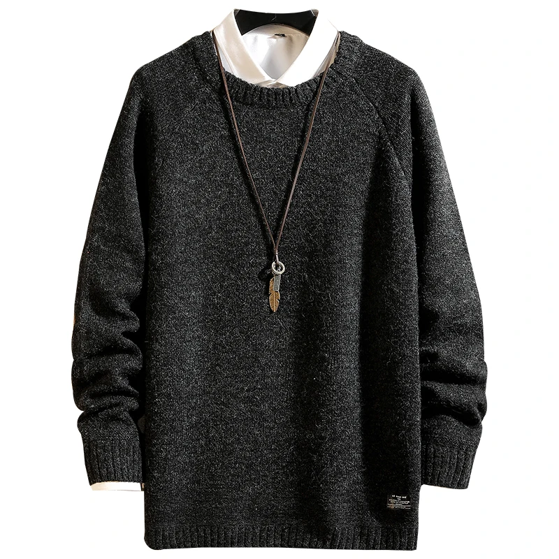 ^Cheap 2019 Autumn Winter Christmas Casual O-Neck Patchwork Pullover Sweater Men Turtleneck Fashion Brand Warm Pull