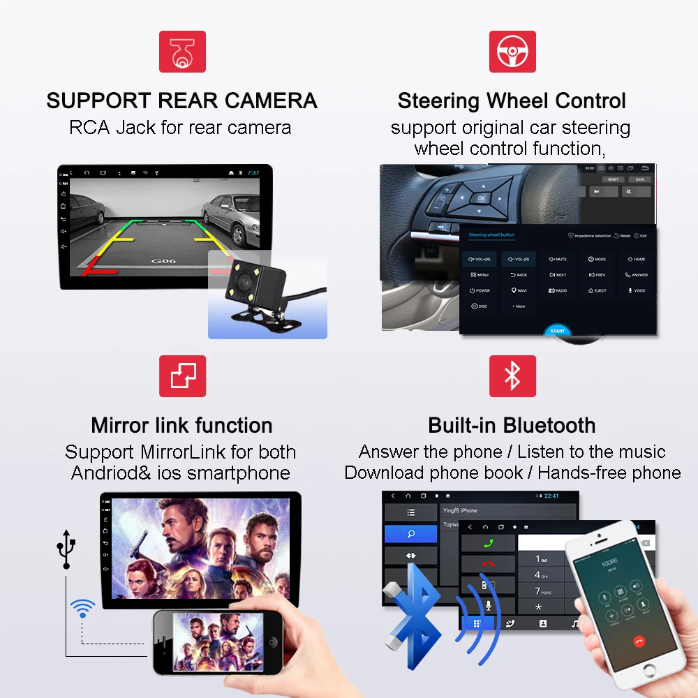Cheap Bonroad Android 9.0 2 DIN Car GPS Navigation Multimedia Player For Opel Astra Vectra Antara Zafira Corsa  Video Audio Player 3