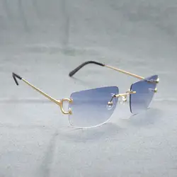 Винтаж большие мужские Квадратные Солнцезащитные очки металлический каркас очки без оправы аксессуары óculos тень на лето Открытый