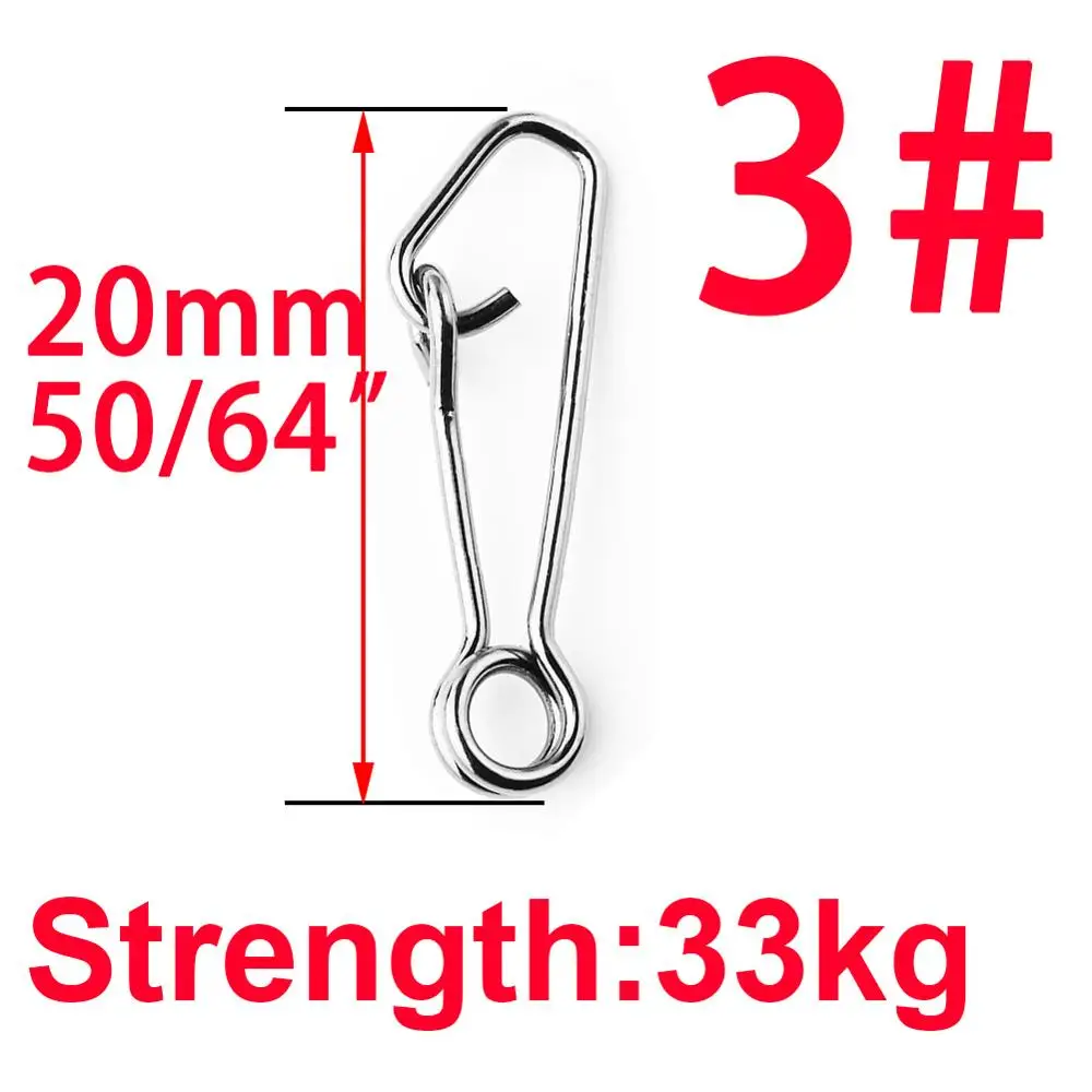 Size3 100pcs 100 шт. рыболовный баррель из нержавеющей стали, вертлюги, защелки, леска, соединитель, морской океан, инструменты для прокатки карпа, рыболовные снасти, коробка, замок с крюком - Цвет: Size3 100pcs