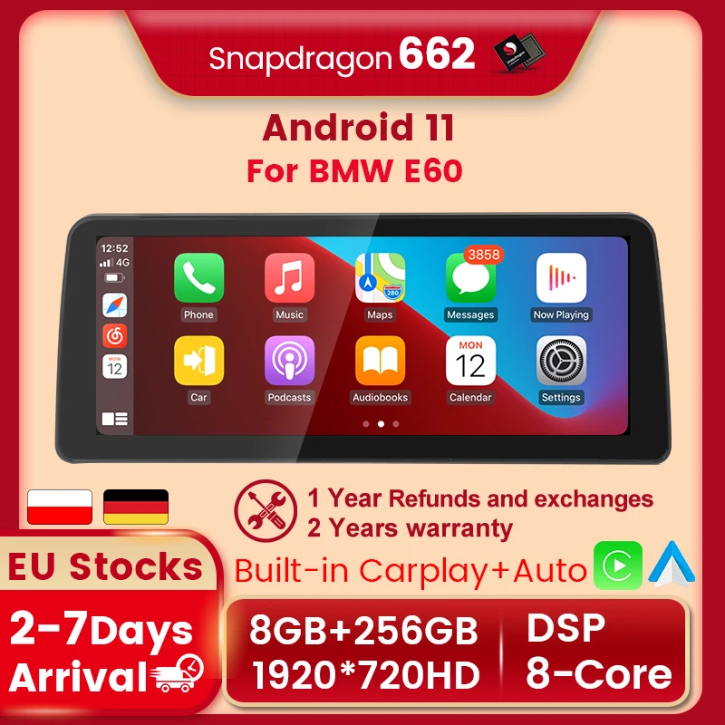 Устройство управления на руль Qualcomm Android 11 256 ГГц для BMW 5 серии E60 E61 E63 E64 E90 E91 E92 iDrive