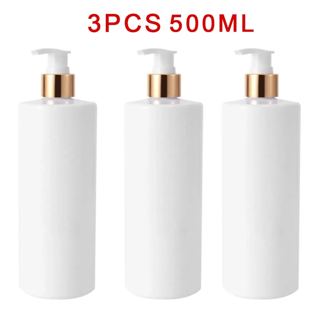 Botellas Vacías rellenables para champú y loción, con bomba dispensadora, para guardar champú y acondicionador de pelo, 500ml, 3 uds.