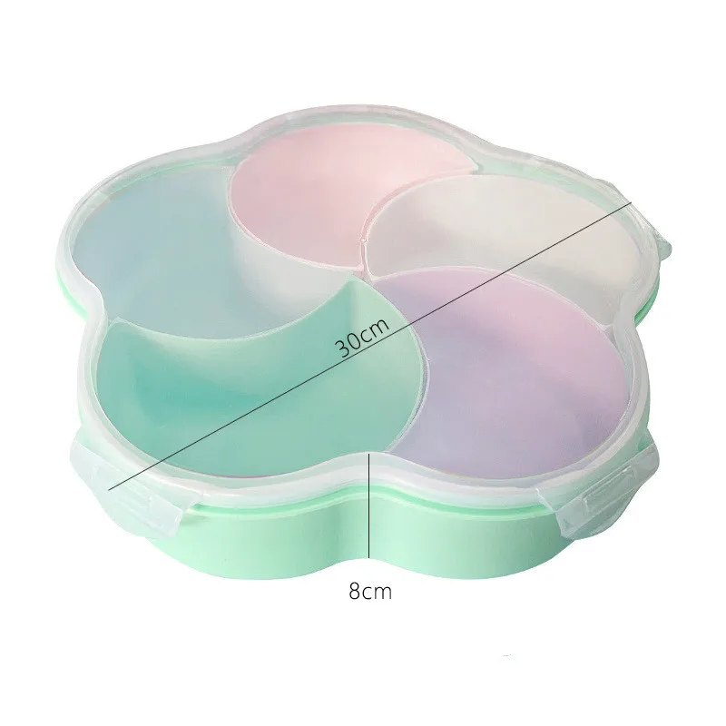 Petals Multi-Functional Split  Snack Tray Household Candy Box Dried Storage  with Lid Fruit     Creative box 