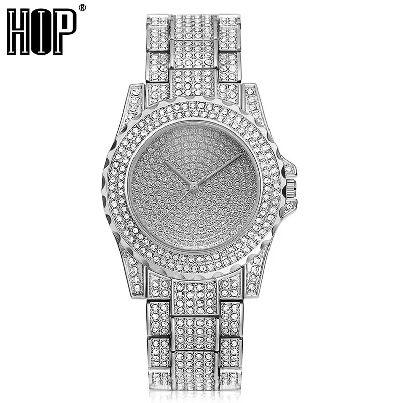 Для мужчин s Iced Out часы Роскошные Дата кварцевые наручные часы с Micropave CZ нержавеющая сталь хип-хоп часы для женщин мужские ювелирные изделия