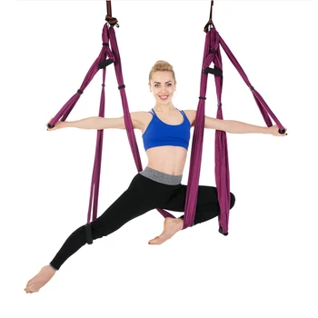 

Full Set 6 Handles Anti-gravity Aerial Yoga Ceiling Hammock Flying Swing Trapeze Yoga Inversion Device Home GYM Hanging Belt