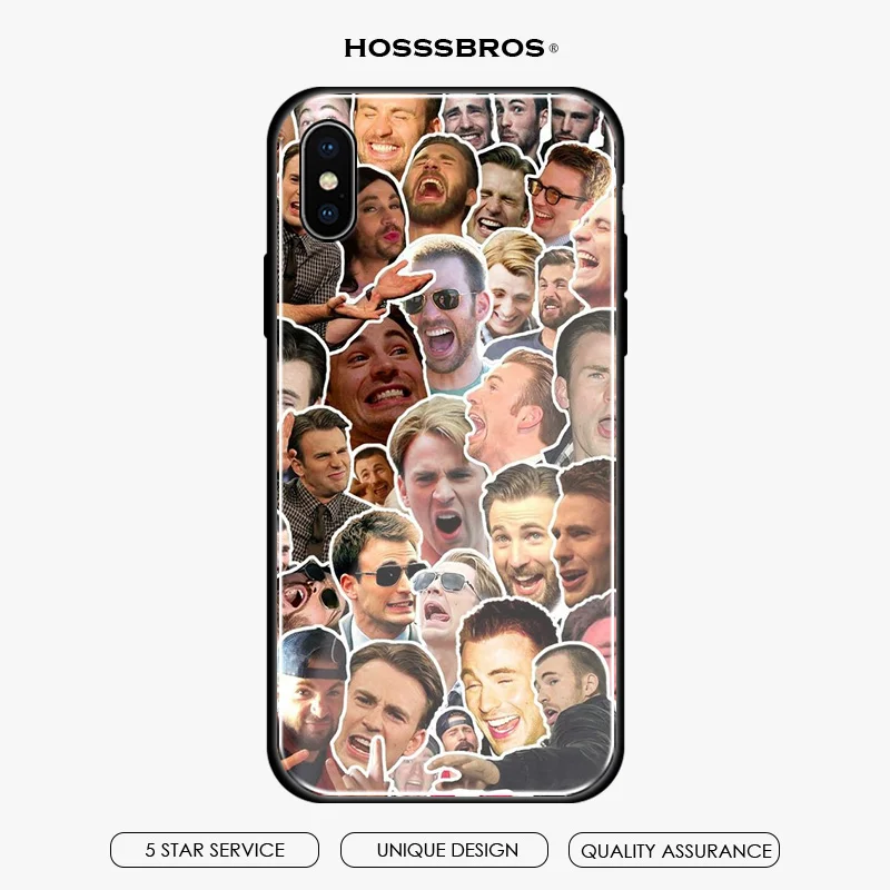 Aesthetic Chris Evans Collages Glass Soft Silicone For iPhone 6 6S 7 8 Plus X XR XS 11 12 13 Mini Pro Max Phone Case Shell Cover | Мобильные