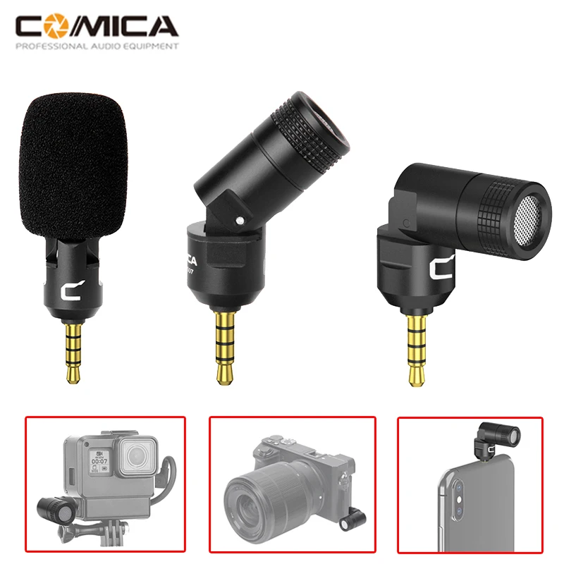 COMICA CVM-VS07 Omnidirectional Microphone Mini 3.5mm TRRS Condensador Microfone Mic for GoPro DSLR Camera Smartphone Stabilizer |