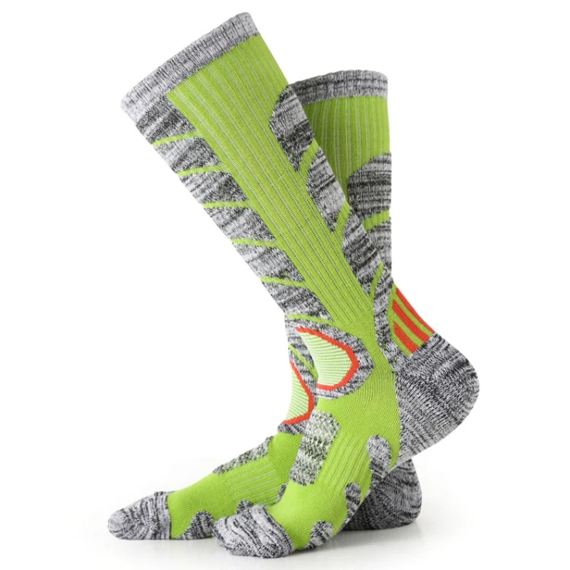 Зимние Лыжные носки, теплые, термальные, для спорта на открытом воздухе, толстые, для велоспорта, полотенце, боты, носки для женщин и мужчин, для сноуборда, туризма, альпинизма, снежные носки - Цвет: Green M