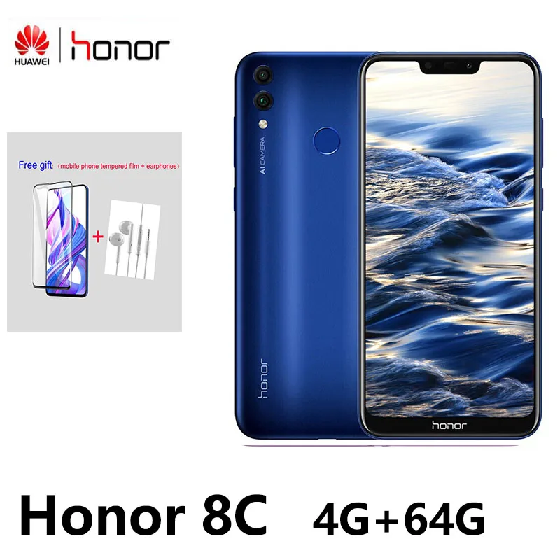 Huawei Honor 8C телефон 4G 64G смартфон полный экран мобильные телефоны Две sim карты