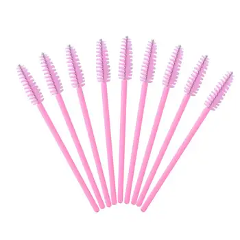 

100pcs Disposable Eyelash Mascara Brushes Wands Applicator Makeup Brush Kits (Pink)