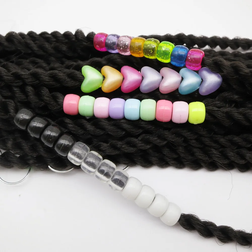 Venta caliente Trenzas multicolores de ganchillo de plástico para niña, niña, niño y mujer, cuentas de dreadlock, anillos de tubo, accesorios para el cabello, 100 Uds. 8bWZwAZo6K3