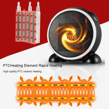 

Cartoon Mini Heater Table Heater Cute Household Heater 500W EU US Regulation Black 40DC17