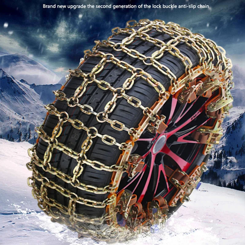 1Pcs Metal Steel Car Tire Snow Chains Universal Powerful Auto Tyre Wheel Anti-skid Ice Chains Winter Wheel Protector Snow Chain