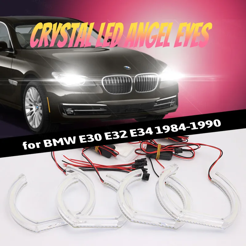 

DRL Cut Style LED Angel Eyes Kit Day Light White Crystal Angel Eyes DTM Style for BMW E30 E32 E34 1984-1990