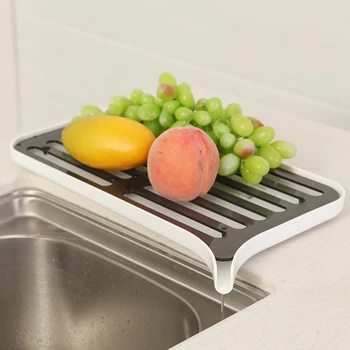 

Tableware Home Kitchen Multifunctional Countertop Easy Clean Space Saving Double Layers Sink Caddy With Tray Bathroom Drain Rack