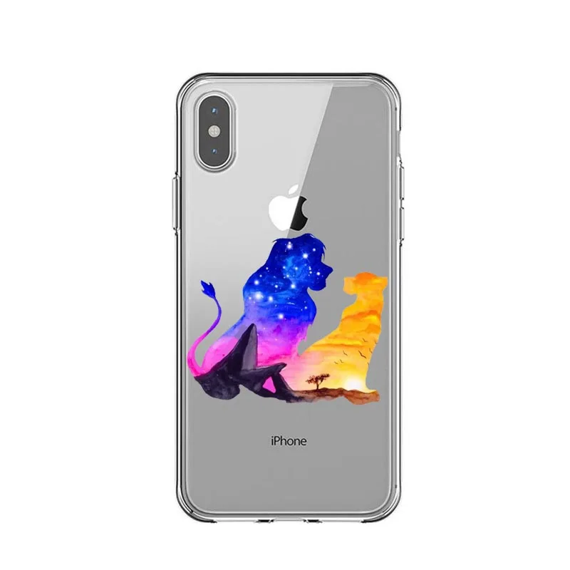 Король Лев Simba nala силиконовый чехол для телефона чехол для iPhone 6 6S 7 8 Plus X XS MAX 5 5S SE XR мягкий чехол Coque Capa