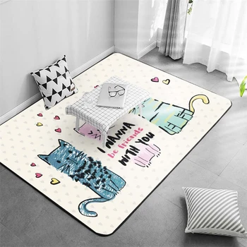 

Cartoon Cat Bear Carpets Children Room Decor Play Mat Bedside Area Rugs Soft Baby Crawling Living Room Carpet for Home Decor
