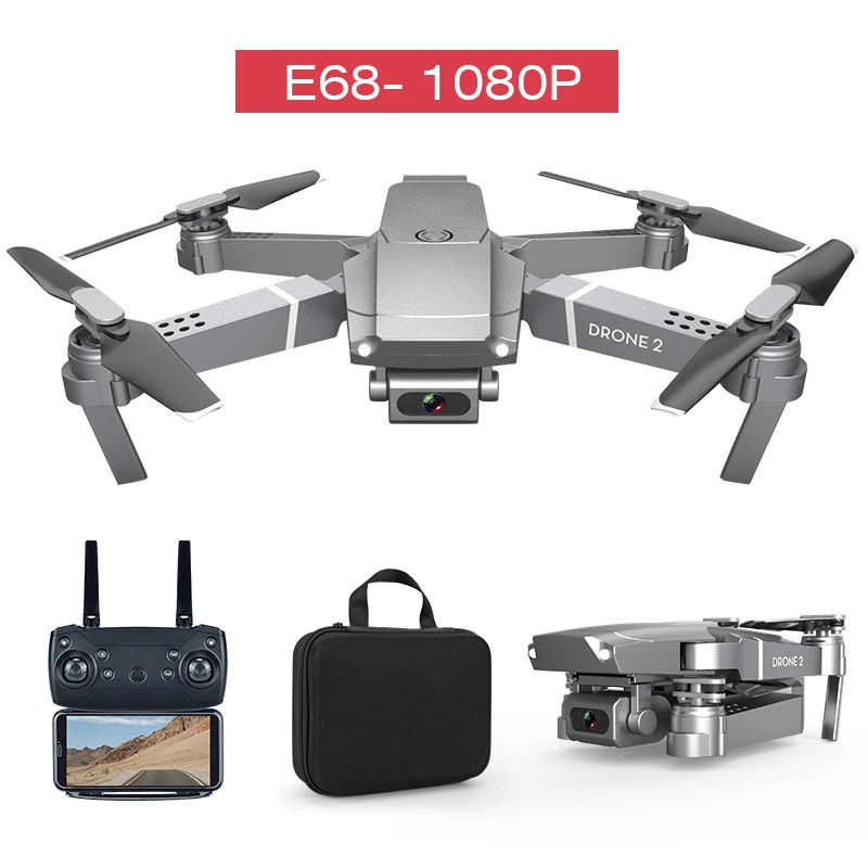 Новейший беспилотный Профессиональный Дрон 4K новейший wifi FPV дроны видео запись в реальном времени Квадрокоптер высота для обслуживания Дрон камера e68 Дрон игрушки - Цвет: 1080P